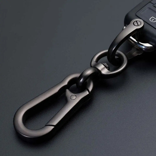 Black Swivel Clip Metal Keychain