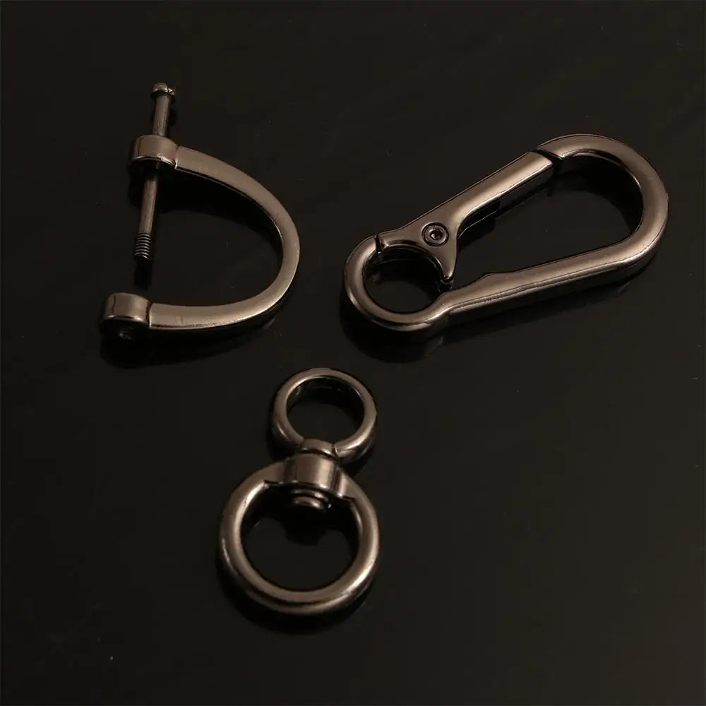 Black Swivel Clip Metal Keychain