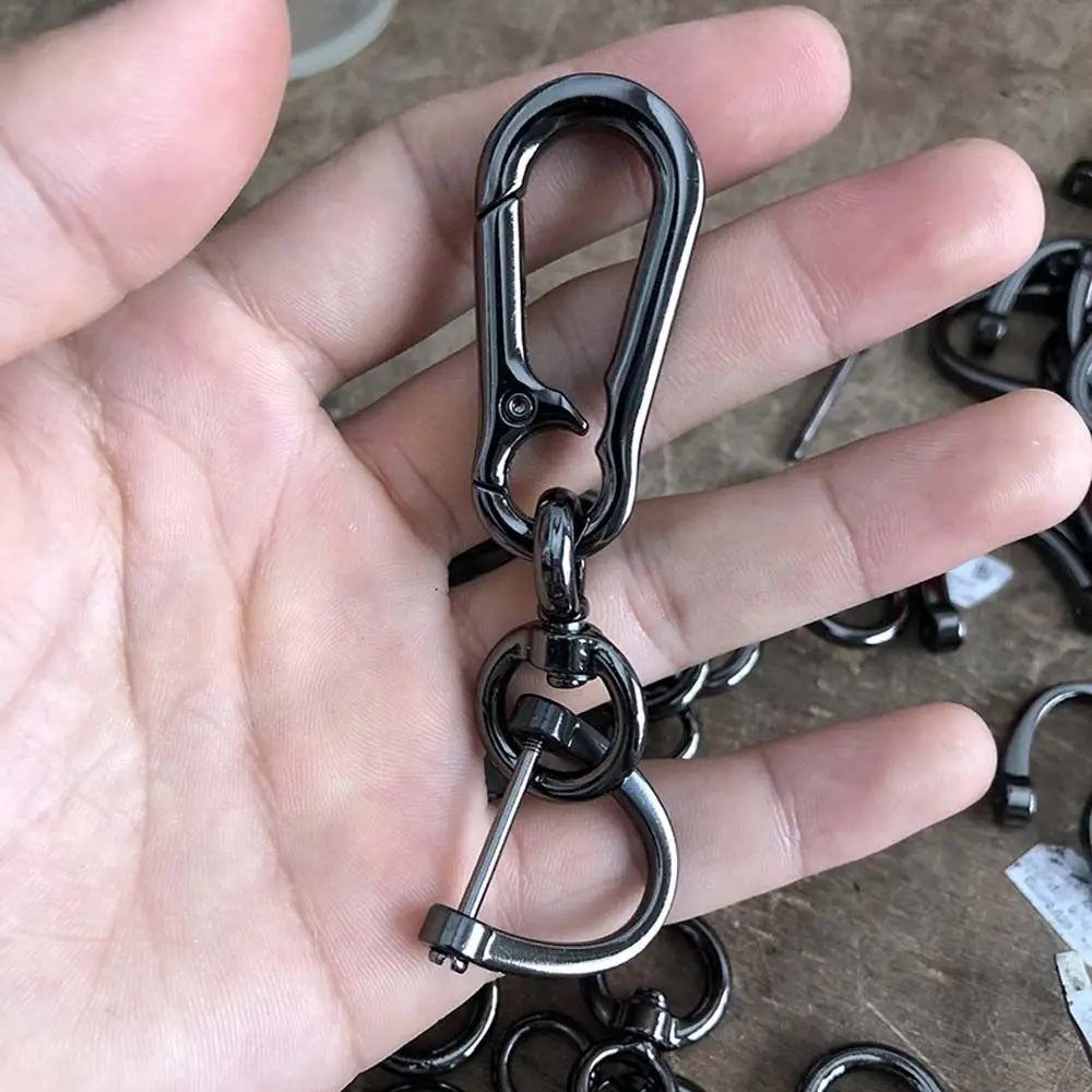 Black Swivel Clip Metal Keychain