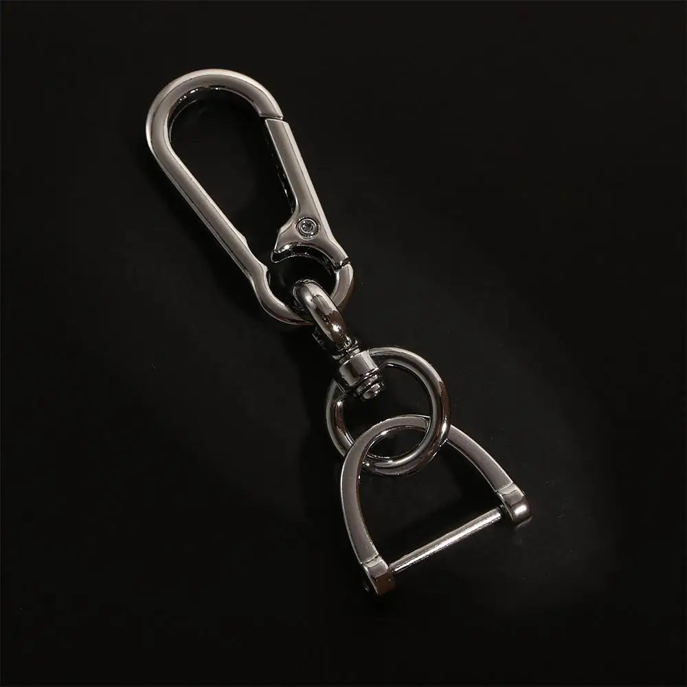 Black Swivel Clip Metal Keychain