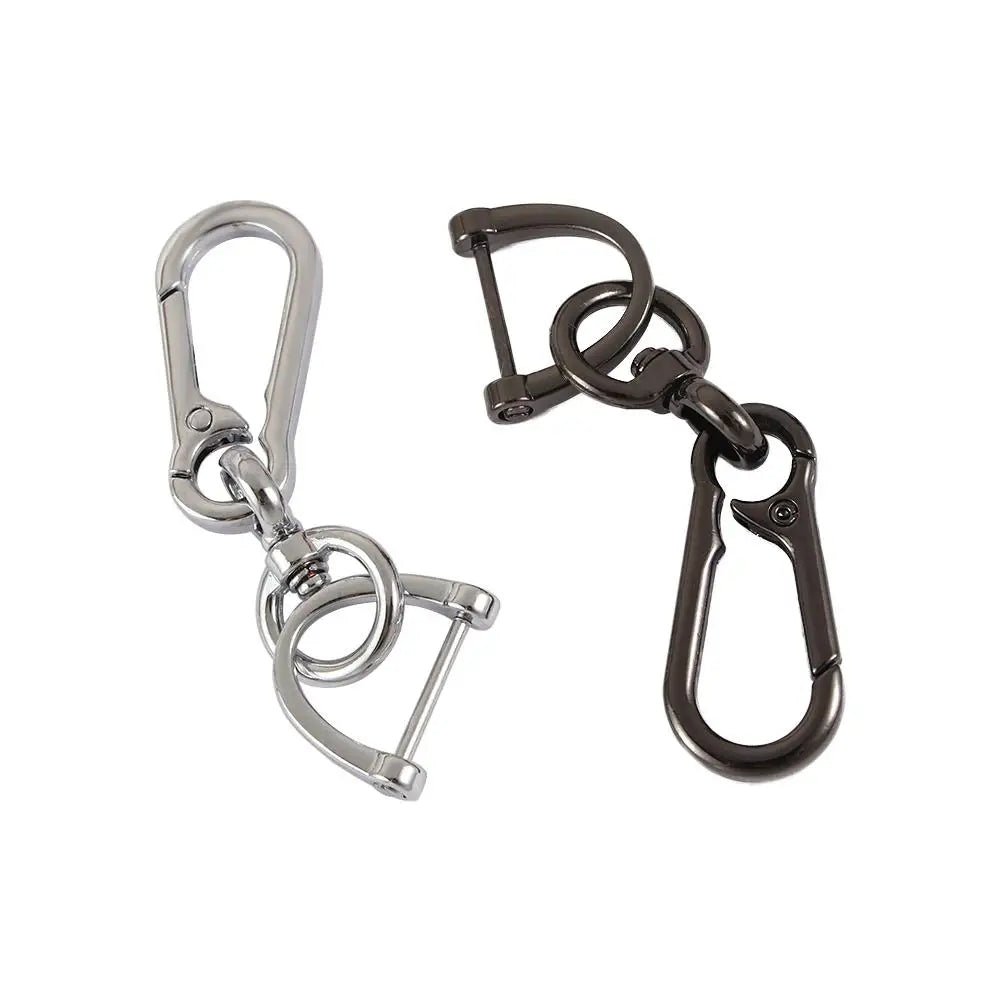 Black Swivel Clip Metal Keychain