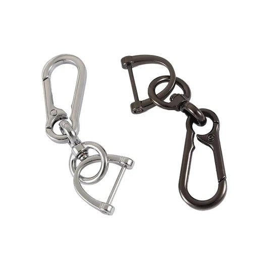 Black Swivel Clip Metal Keychain