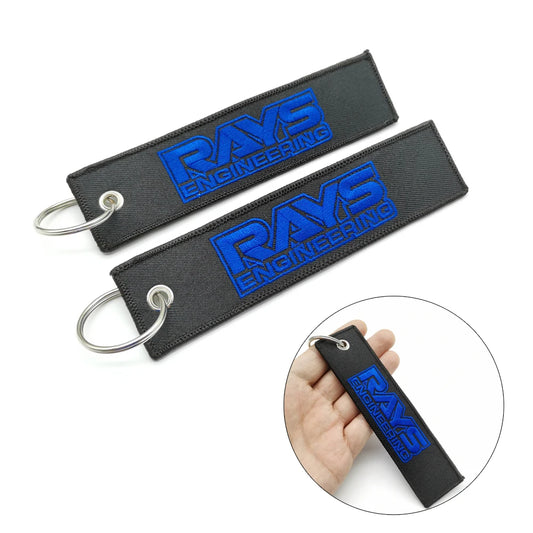 RAYS Engineering Blue keychain tag