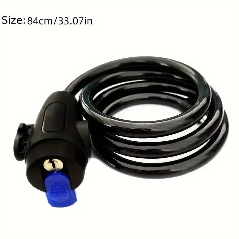 Heavy Duty Coil Bike Chain Lock with 2 Keys