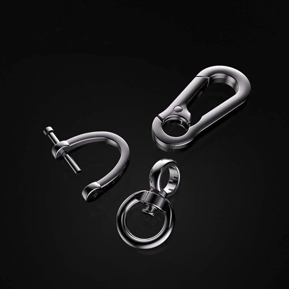 Black Swivel Clip Metal Keychain