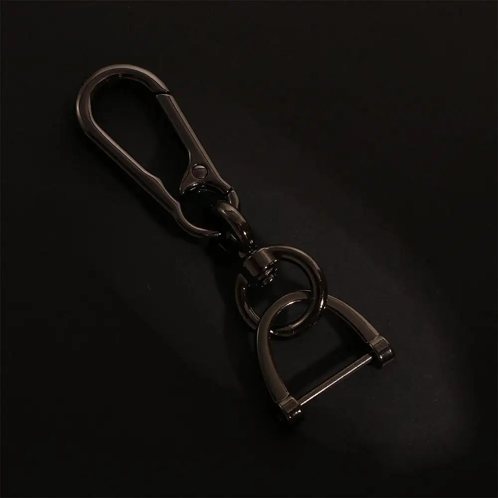 Black Swivel Clip Metal Keychain