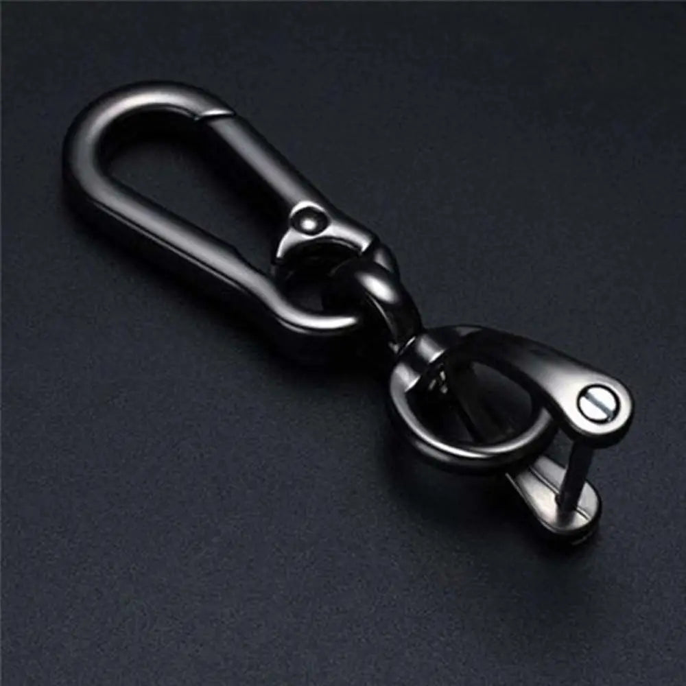 Black Swivel Clip Metal Keychain