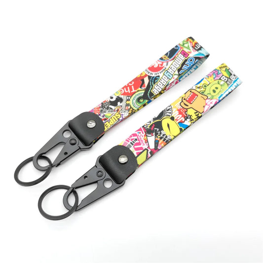 Sticker Bomb Graffiti Wrist Strap Keychain