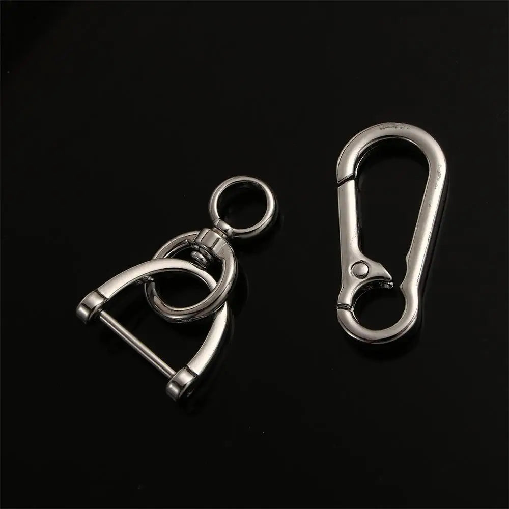 Black Swivel Clip Metal Keychain