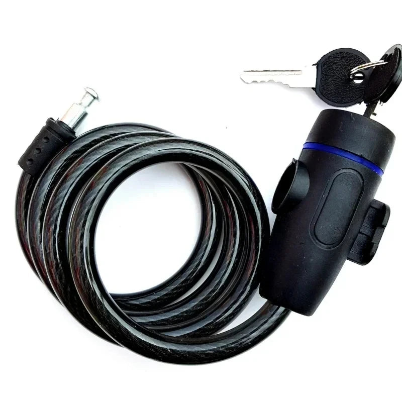 Heavy Duty Coil Bike Chain Lock with 2 Keys